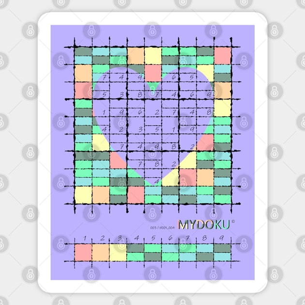 Mydoku_003_H001_004_F: Sudoku, Sudoku coloring, logic, logic puzzle, holiday puzzle, fun, away from screen Sticker by Mydoku